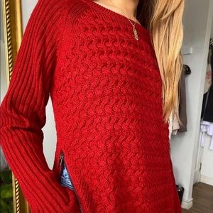 Red Cable-nit Sweater